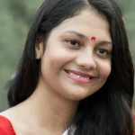 portrait beautiful bengali girl immersion goddess durga holy river ganga babughat durga puja festival 47096693